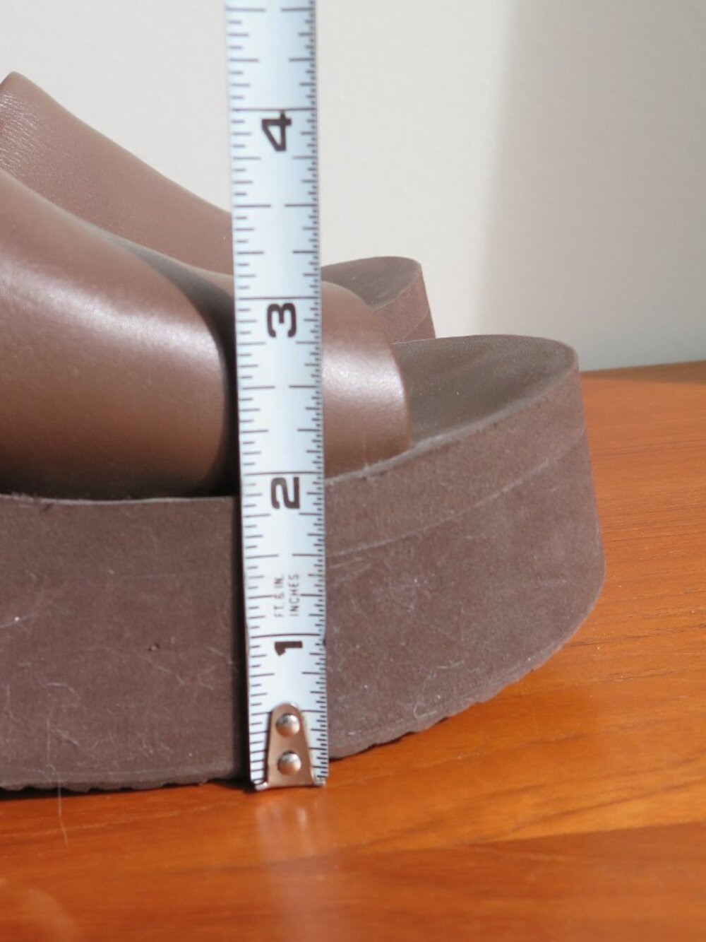 ITNO Two Wave Mule Platform Slides Brown Leather EU 38/US 7 - Picture 12 of 13